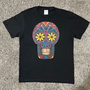 Gold Tooth Originals "DAISY  Eyes" Skull Art Women's T-shirt, Size L; NWOT